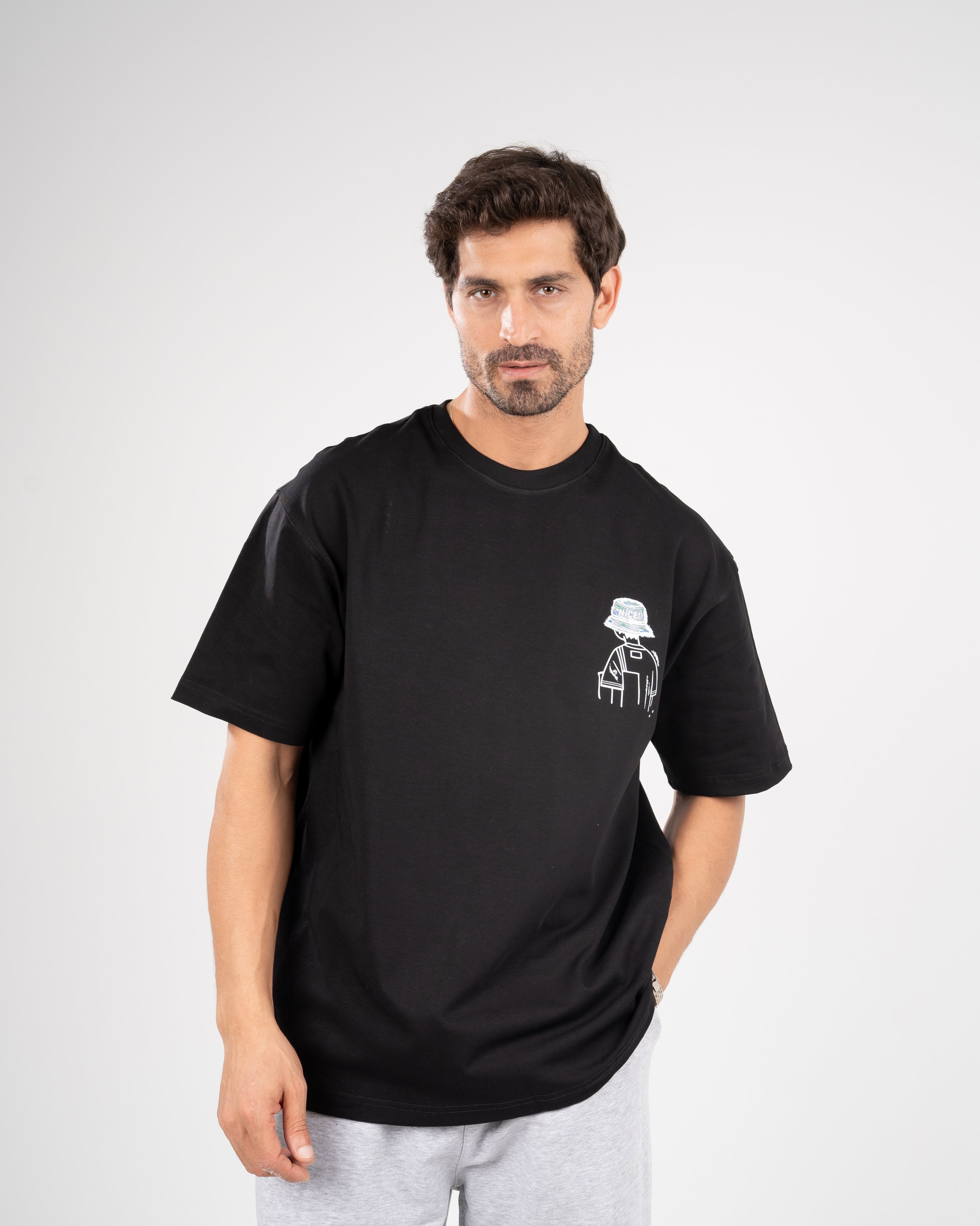 Black Printed Oversize T-shirt