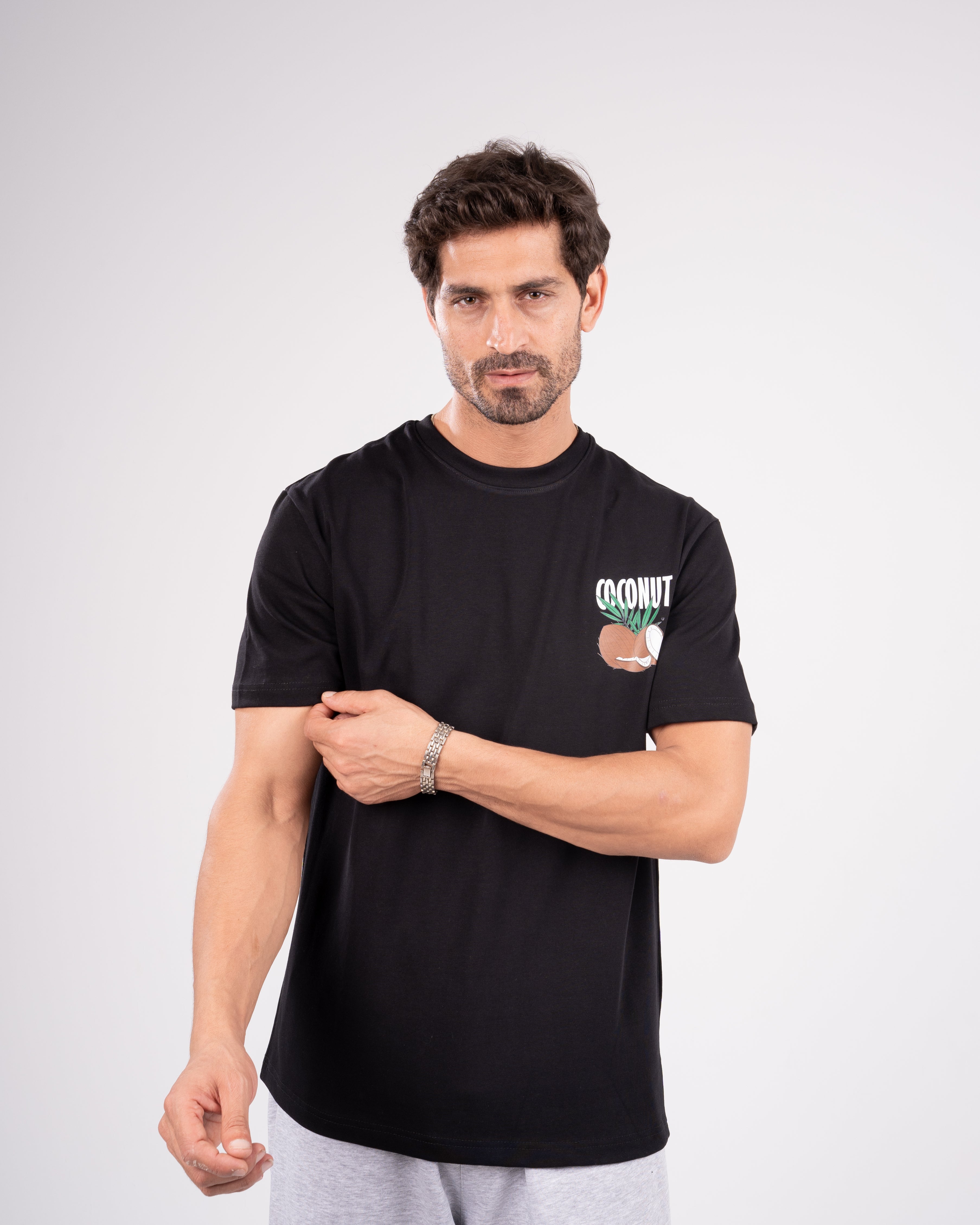 Black Printed T-shirt Classic Fit COCONUT