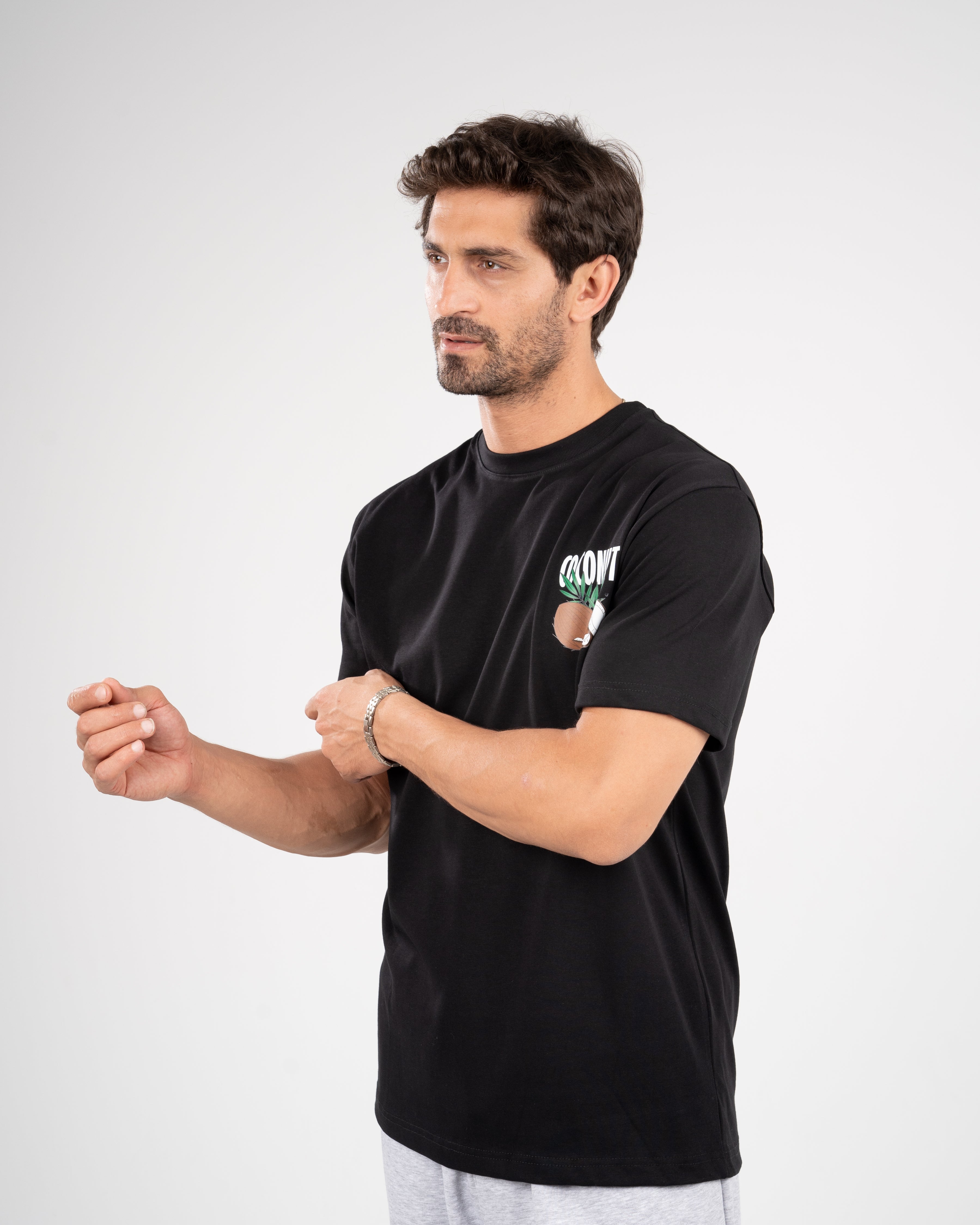Black Printed T-shirt Classic Fit COCONUT