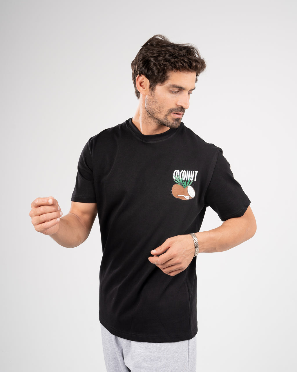 Black Printed T-shirt Classic Fit COCONUT